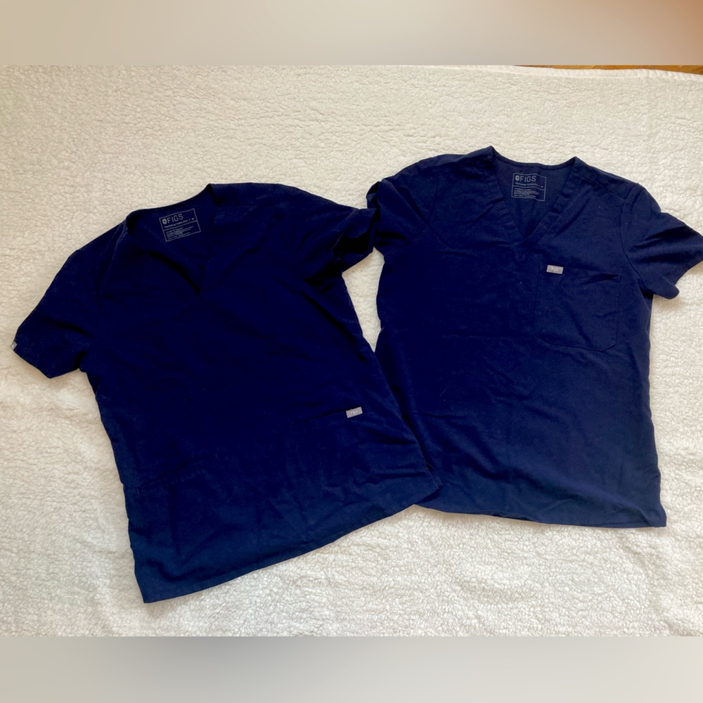 Figs Navy scrub tops (2) size Medium